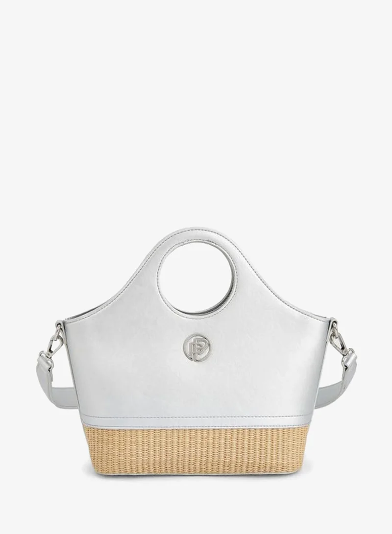 ببرمنة Textured Tote Bag With Zip Closure