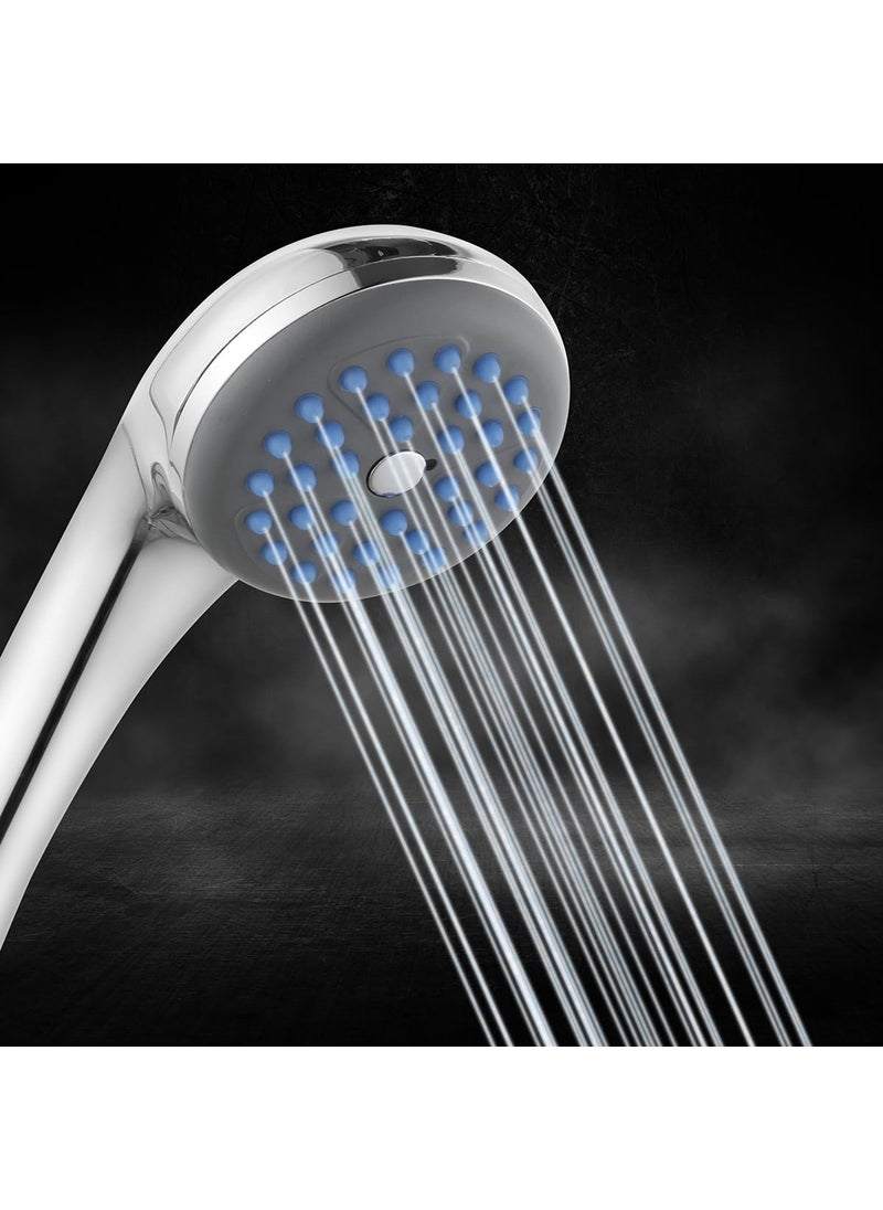 RUHE Ruhe Vaccum ABS Multi Flow Hand Shower Only Hand Shower for Bathroom Handheld Shower for Bathroom Chrome Finish  - Image 5