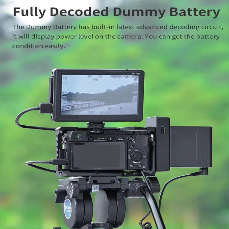 KingMa NP-FZ100 DC Coupler Dummy Battery with NP F-970 Power Adapter Plate System kit Compatible for Sony ILCE-9/A7M3/A7R3/A9 - Image 5