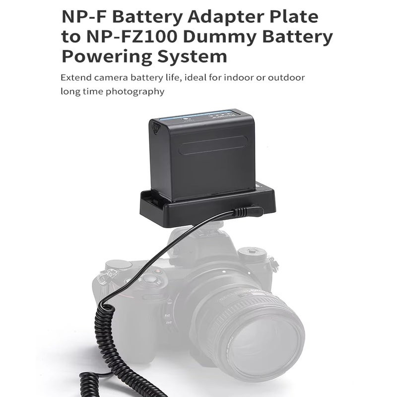 KingMa NP-FZ100 DC Coupler Dummy Battery with NP F-970 Power Adapter Plate System kit Compatible for Sony ILCE-9/A7M3/A7R3/A9 - Image 4