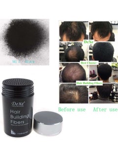 Dexe 2pcs Hair Building Fibers Instantly Conceal Hair Loss Natural Thickening Fibers Fast and Quick Fiber Powder Hair Shadow Powder Hair Root Concealer Black 01  - Image 2