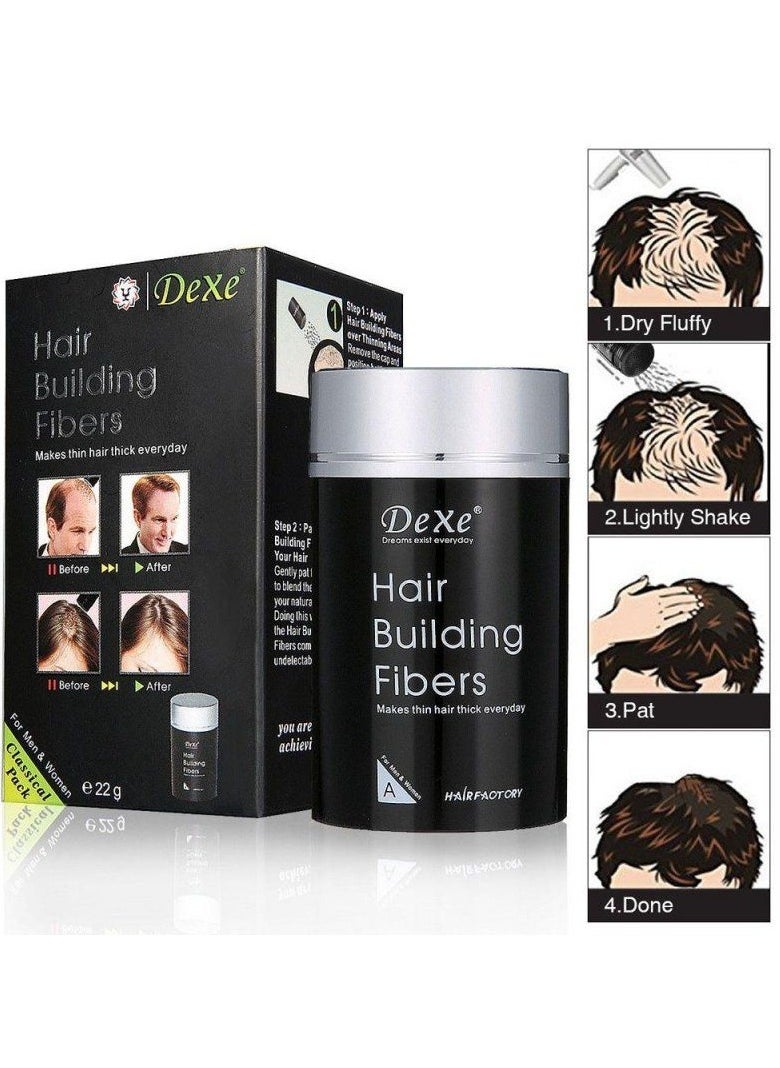 Dexe 2pcs Hair Building Fibers Instantly Conceal Hair Loss Natural Thickening Fibers Fast and Quick Fiber Powder Hair Shadow Powder Hair Root Concealer Black 01  - Image 4
