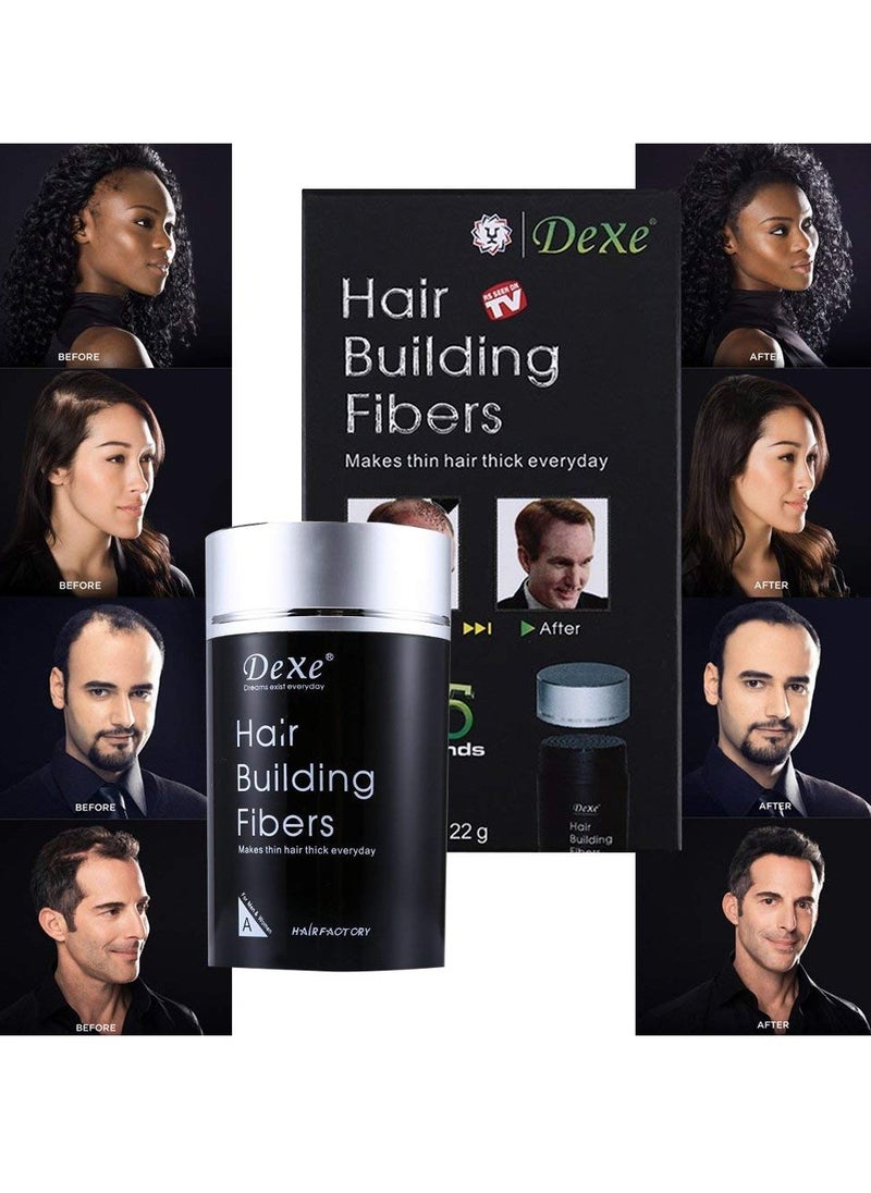 Dexe 2pcs Hair Building Fibers Instantly Conceal Hair Loss Natural Thickening Fibers Fast and Quick Fiber Powder Hair Shadow Powder Hair Root Concealer Black 01  - Image 5