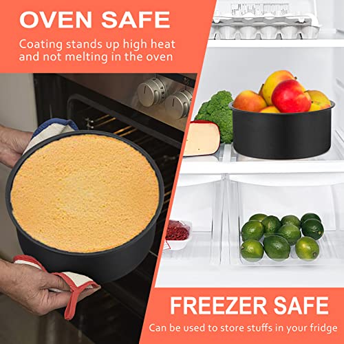 TeamFar Cake Pan, 6’’ x 2.75’’ Coated Birthday Wedding Cake Pan Round Baking Pans, with Stainless Steel Core & Non-stick Coating, Toxic Free, Oven Safe & Anti-melt, Deep Straight Side – Set of 2 - Image 5