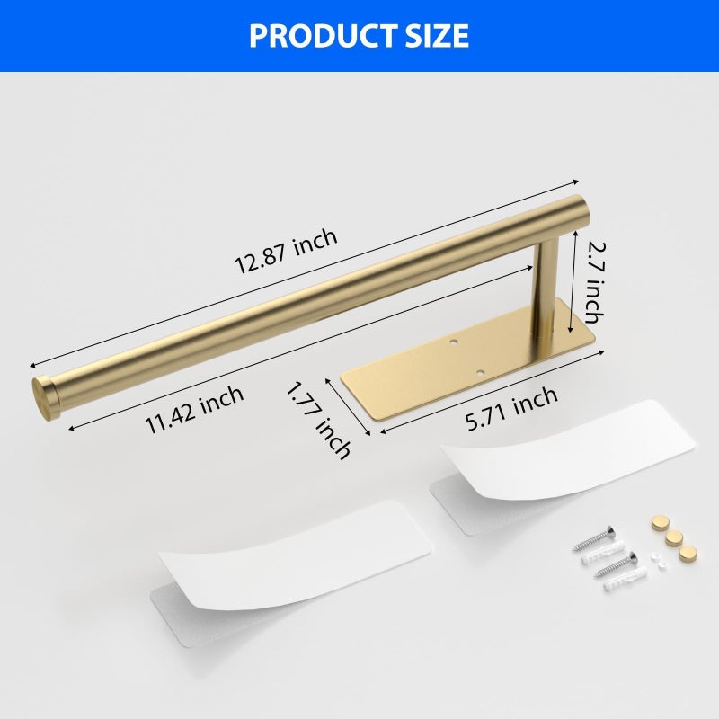 CHIKESI Paper Towel Holder Under Cabinet, Self-Adhesive,No Drilling, Stainless Steel, Wall-Mounted for Kitchen and Bathroom, Easy Install, Durable, Space-Saving, Ideal for Home, RV (Gold, 1 Pack) - Image 5