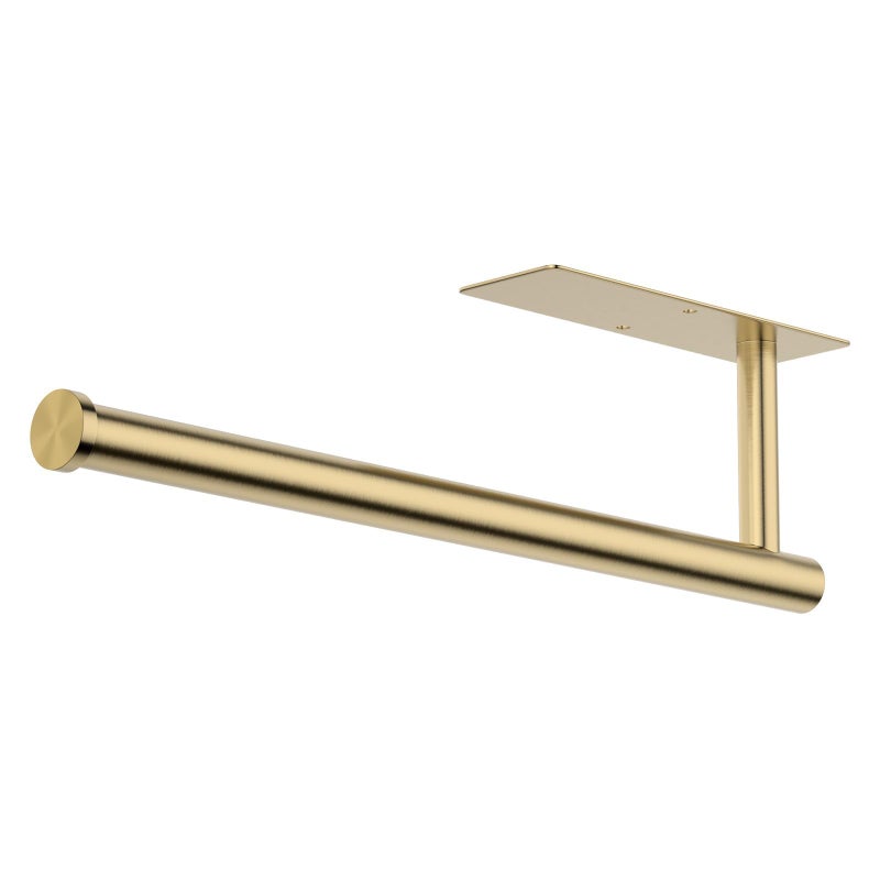 CHIKESI Paper Towel Holder Under Cabinet, Self-Adhesive,No Drilling, Stainless Steel, Wall-Mounted for Kitchen and Bathroom, Easy Install, Durable, Space-Saving, Ideal for Home, RV (Gold, 1 Pack) - Image 1