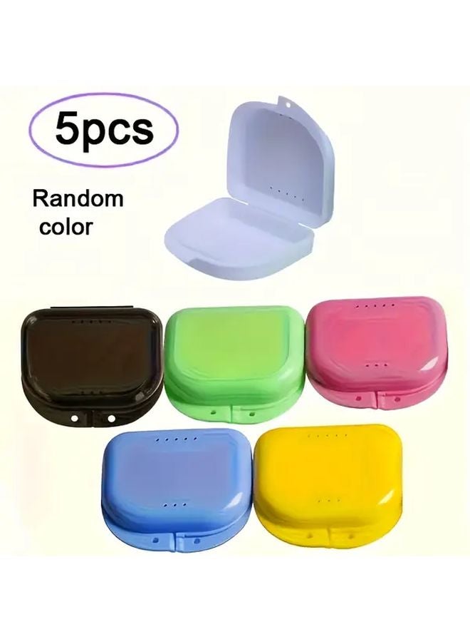 Denture Storage Box 5pcs with Locking Lid Ventilated Compartments Random Color - Image 5