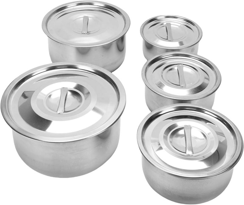 Yosoo 5Pcs Stainless Steel Soup Pot Set, Food Grade Stock Pot with Glass Lid, Dishwasher Safe Cooking for Soup Stew Simmering, Compatible with All Cooktops - Image 4