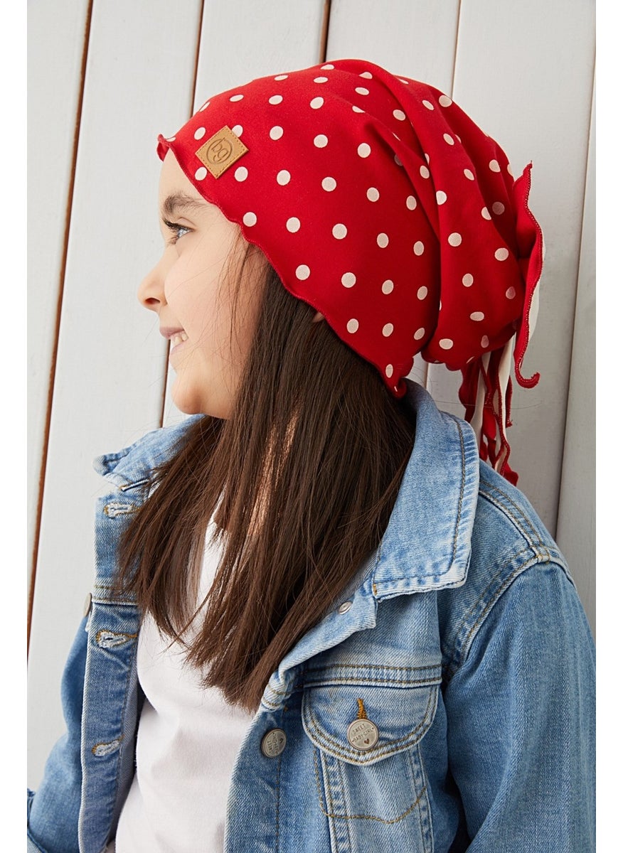 Babygiz Red White Children's Baby Hat Beanie Soft Cotton Combed Cotton  - Image 1