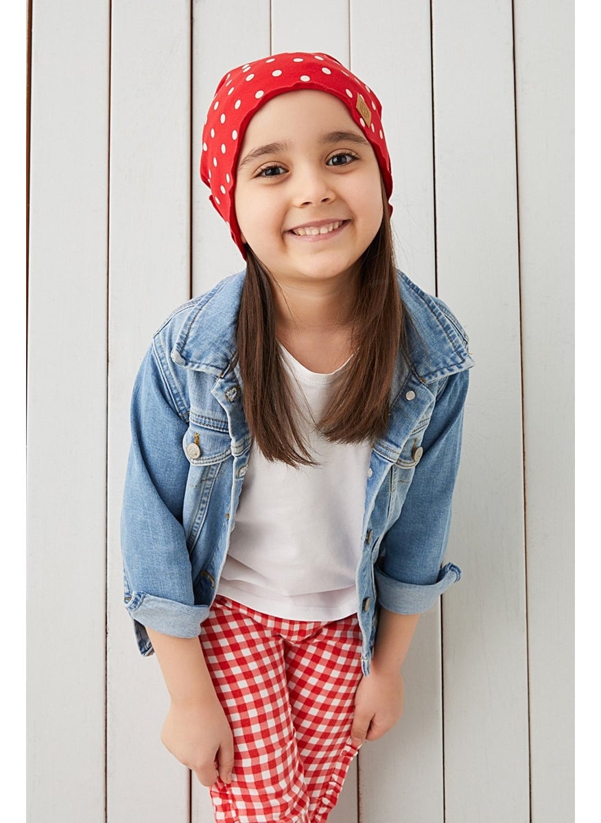 Babygiz Red White Children's Baby Hat Beanie Soft Cotton Combed Cotton  - Image 3