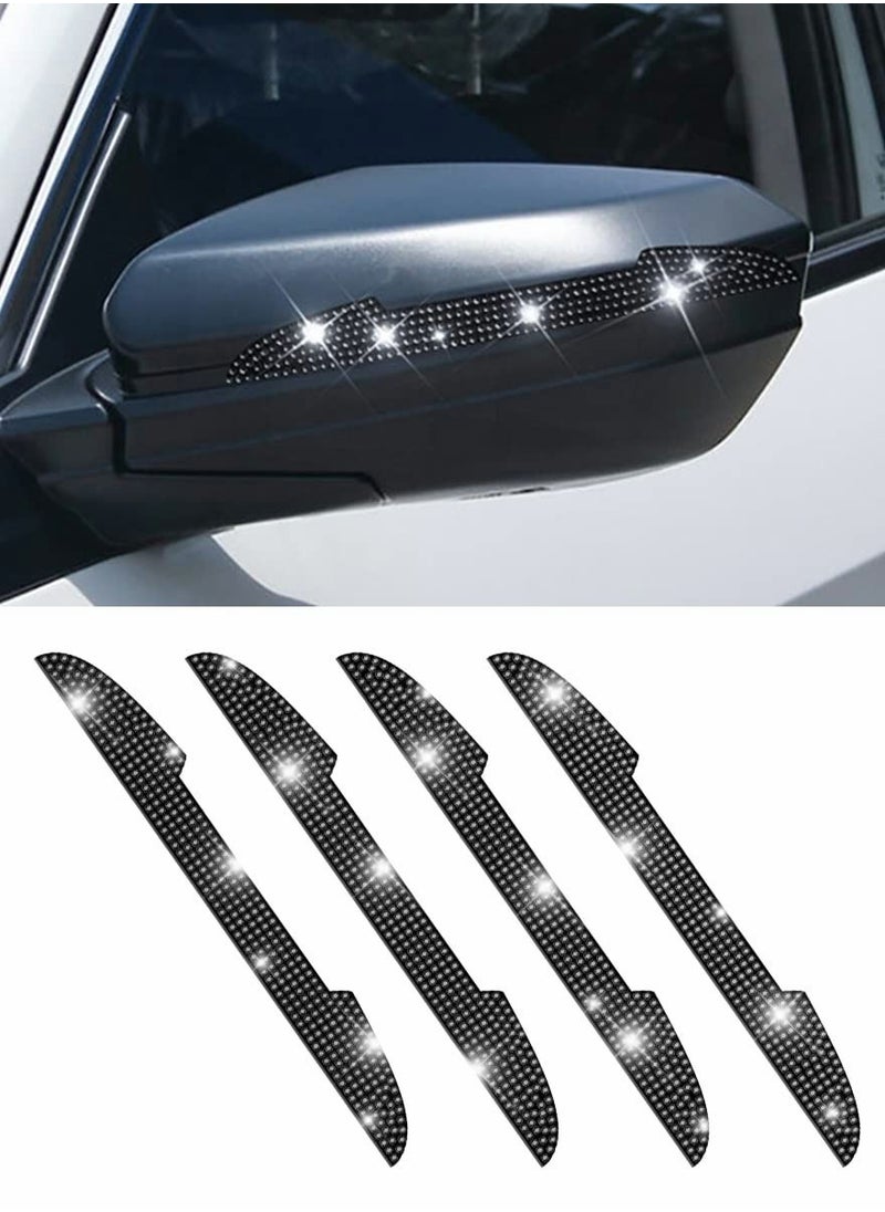 4 Pcs Bling Rhinestone Scratch Protector for Car Side Rearview Mirror