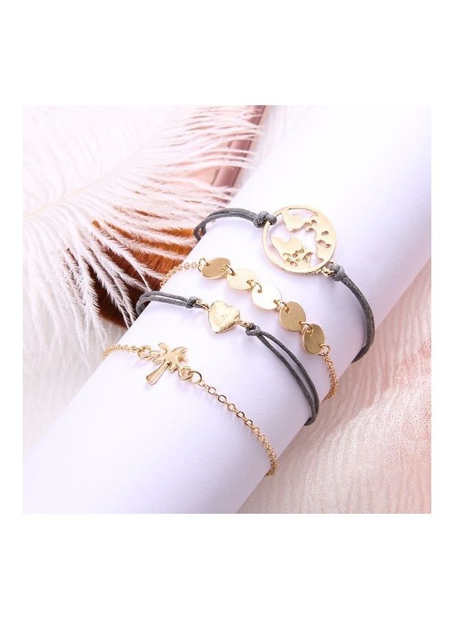 NIBEMINENT 4-Piece Coconut Disc Fashion Alloy Bracelets  - Image 2