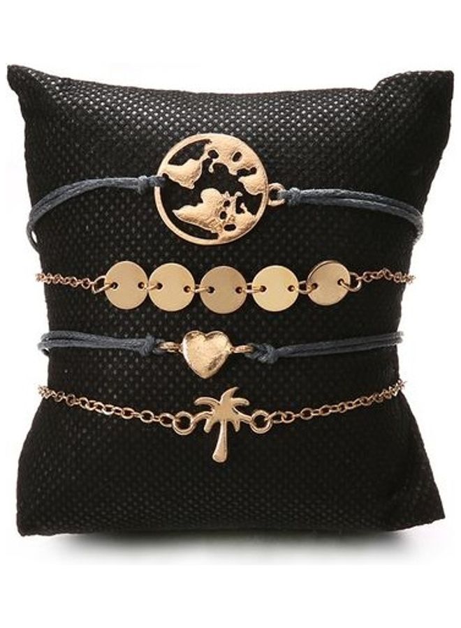 NIBEMINENT 4-Piece Coconut Disc Fashion Alloy Bracelets  - Image 5