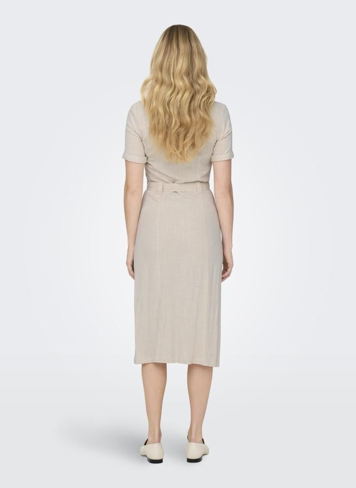 ONLY ONLSIESTA Tie Waist Short Sleeve Maxi Shirt Dress - Image 2