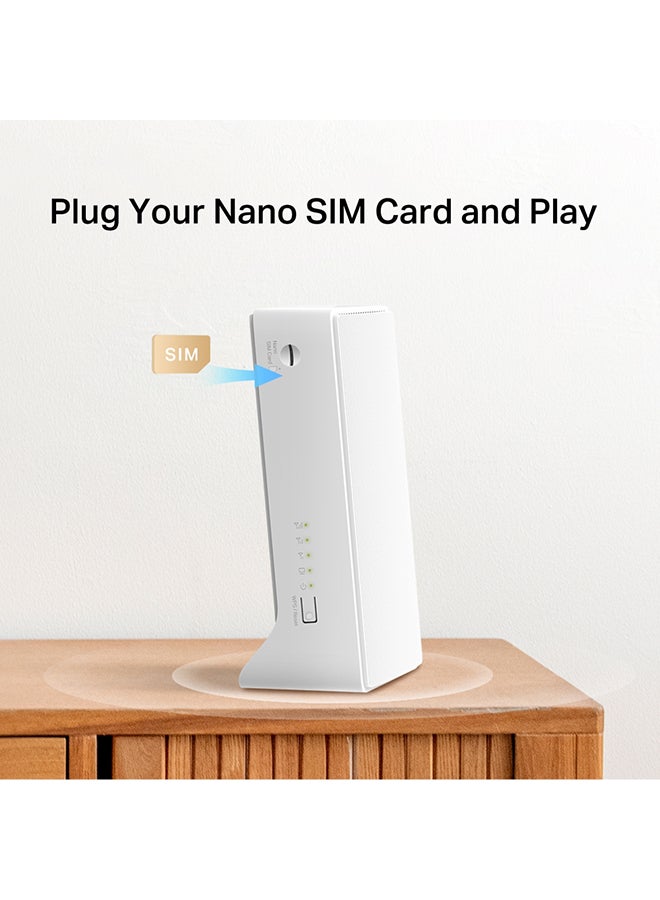 MERCUSYS Cat 4 up to 150 Mbps AC1200 Wireless Dual Band 4G LTE Router, Connect up to 64 Devices, SIM Card Plug and Play, Available WAN Connection, 867 Mbps + 300 Mbps WiFi, External Antennas Ports(MB130-4G) White - Image 4