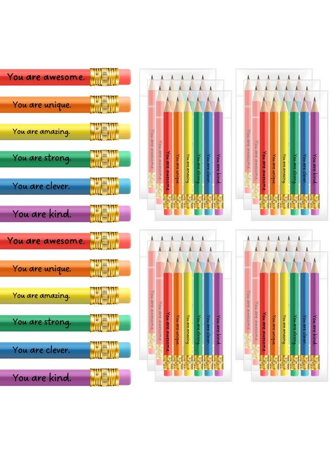 Spakon Spakon 12 Pack Operation Christmas Favors Mini Pencils Bulk Inspirational Golf Pencils Rainbow Short Sharpened Pencils with Eraser for Christmas Shoebox Kid School Office (Multicolor)  - Image 1
