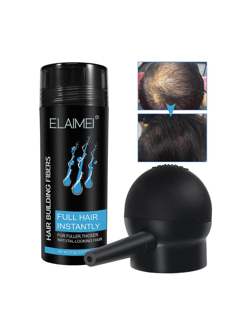 Elaimei - Elaimei Hair Fibers For Thinning Hair With Spray Natural Formula Thicker Fuller Hair ( Black ) - Image 1