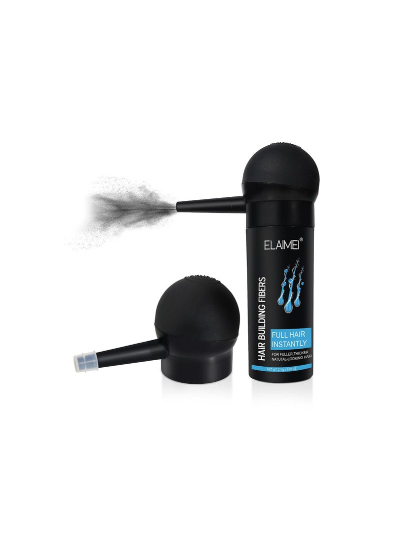 Elaimei - Elaimei Hair Fibers For Thinning Hair With Spray Natural Formula Thicker Fuller Hair ( Black ) - Image 1