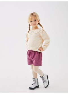 Crew Neck Long Sleeve Lace Detailed Baby Girl 3-Piece Set