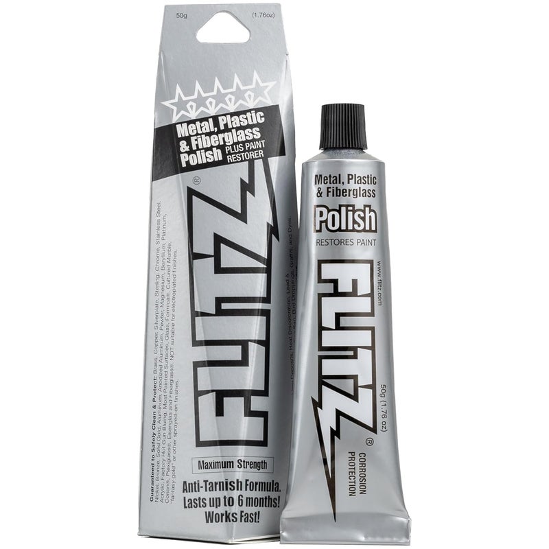 Flitz Multi-Purpose Metal Polish Paste - 1.76oz Tube of USA-Made Chrome Polish - Works on Stainless Steel, Aluminum, Plastic, Jewelry and Cars - Non-Abrasive Cleaner & Rust Remover (1 Pack) - Image 1
