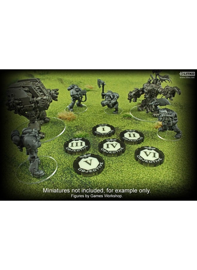 ليتكو مجموعة رموز الهدف ثنائية اللون من LITKO | مرقمة من ١ إلى ٦ | متوافقة مع Warhammer الإصدار الثامن | Age of Sigmar | عبوة من ٦ قطع  - Image 2