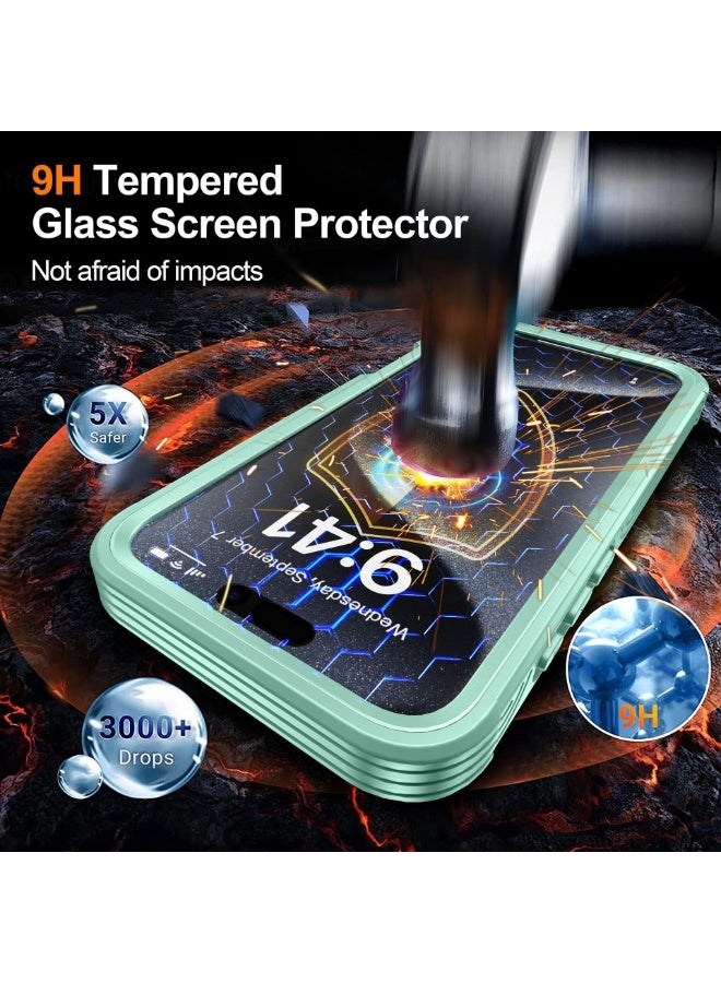 NIBEMINENT Miracase for iPhone 16 Case 6.1'', 【Bubble Free】 Full-Body Bumper Phone case with Built-in Full Glass Screen Lens Protector,No Gap,Compatible with MagSafe,Drop Proof 16 Cover - Image 3