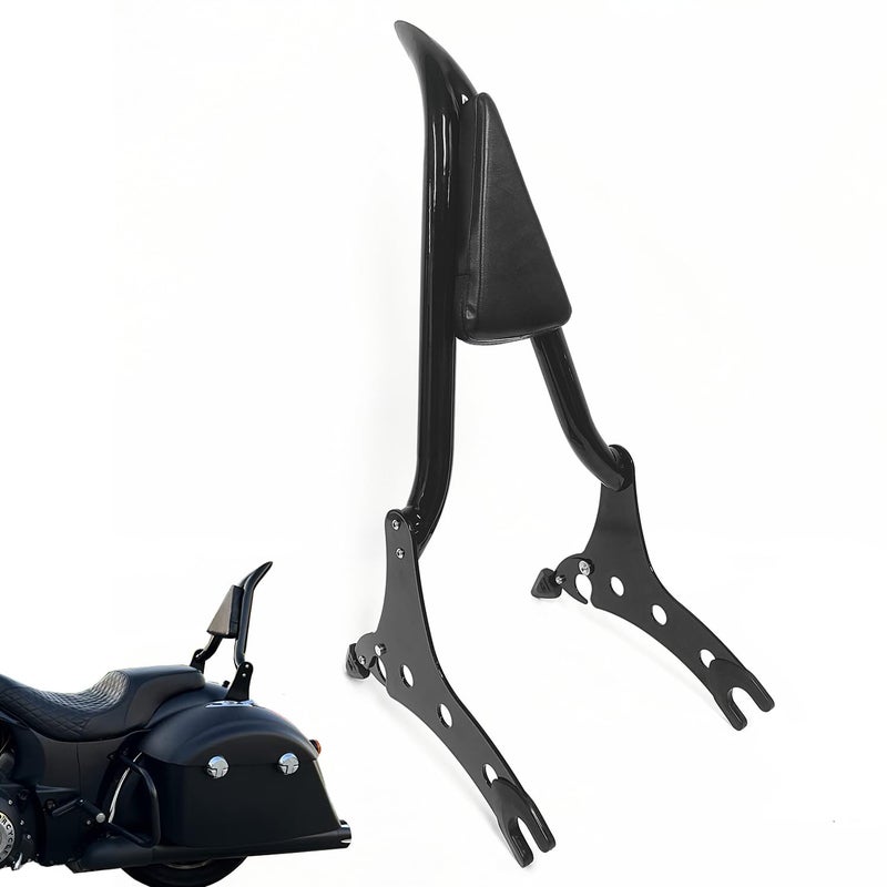29Inch Black Sissy Bar Passenger Backrest Rear Pad Compatible for Indian Accessories Chieftain Roadmaster Springfield Challenger Vintage Pursuit Dark Horse 20142024Not fit Chief 2021