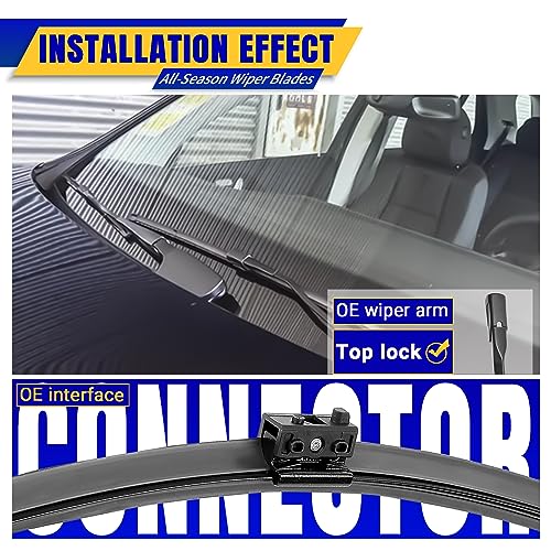 Rooppa 2 wipers Replacement for 2015-2020 MBZ C class and GLC class W205 C205 A205, Windshield Wiper Blades Original Equipment Replacement - 22"/22" (Set of 2) - Image 3