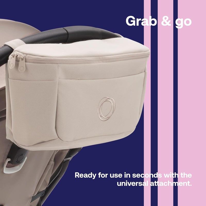 Bugaboo حقيبة حفاضات متعددة الجيوب بحجم مدمج من بوجابو قابلة للتوافق مع أي عربة أطفال تتصل بمقود العربة بلون صحراوي رملي - Image 3