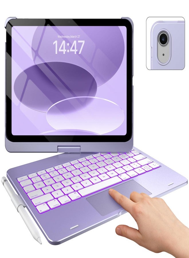 typecase جراب Typecase Touch لجهاز iPad من الجيل العاشر مع لوحة مفاتيح (10.9 بوصة، 2022)، لوحة لمس متعددة اللمس، إضاءة خلفية بعشرة ألوان، قابل للدوران 360 درجة، نحيف وخفيف الوزن لجهاز Apple iPad من الجيل العاشر 10.9 بوصة - Image 1