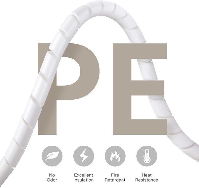 AGPtek Cable conduit, cable protection tube, 12-25 mm, 6 m organiser, cable duct, cable cover protection, flexible cable tangle, white - Image 3