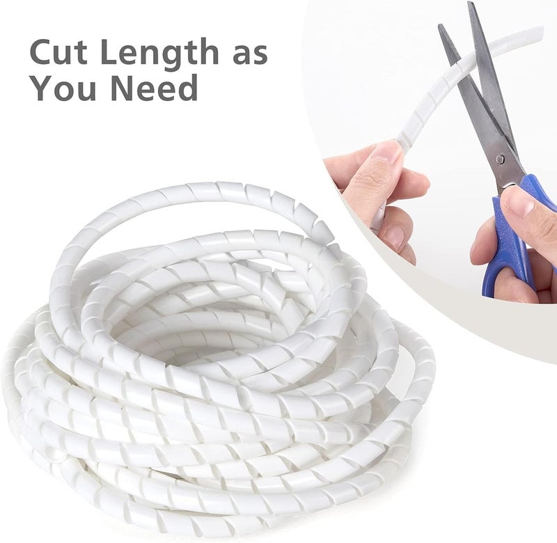 AGPtek Cable conduit, cable protection tube, 12-25 mm, 6 m organiser, cable duct, cable cover protection, flexible cable tangle, white - Image 4