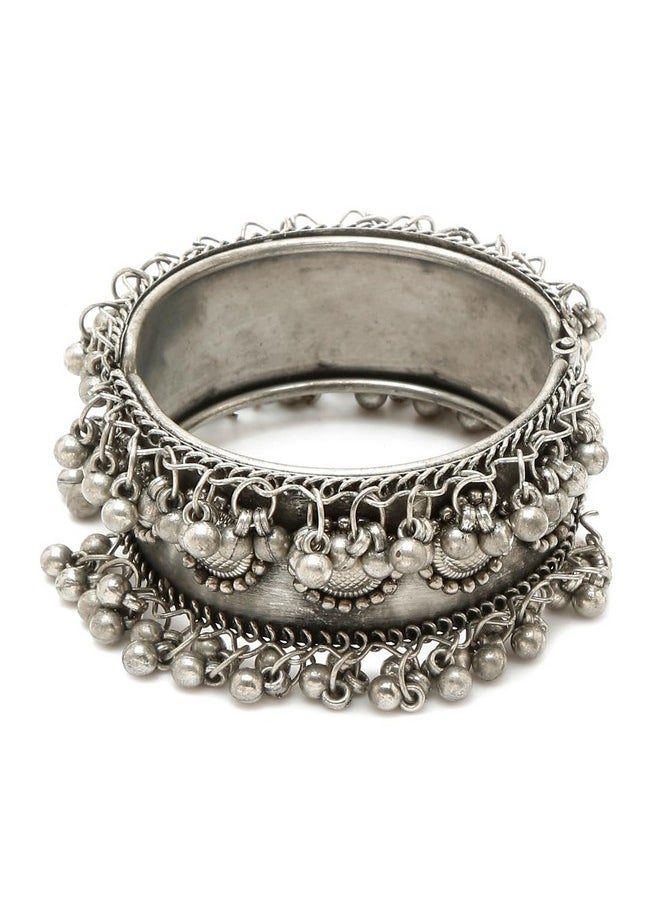 YouBella YouBella Jewellery for Women Celebrity Inspired Oxidised Silver Plated Cuff Bracelet Bangle for Women and Girls (Style 2)  - Image 1