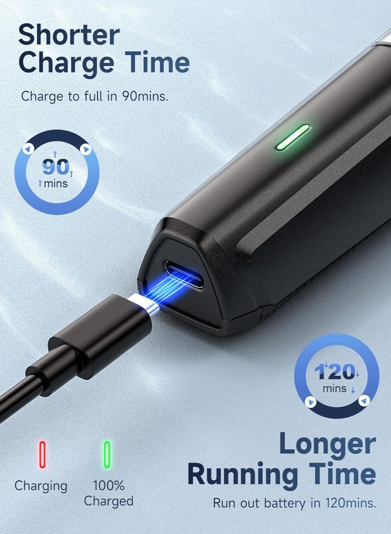 SOLARAE Beard Trimmer Hair Clipper for Men Men's Grooming Kit with Cordless Rechargeable Hair Nose Trimmer Electric Shaver Stainless Steel Blades for Painless Facial Body Hair Removal - Image 4