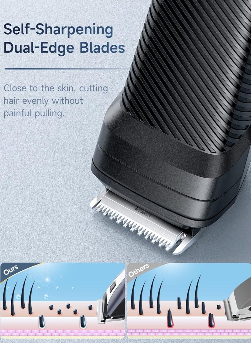 SOLARAE Beard Trimmer Hair Clipper for Men Men's Grooming Kit with Cordless Rechargeable Hair Nose Trimmer Electric Shaver Stainless Steel Blades for Painless Facial Body Hair Removal - Image 3