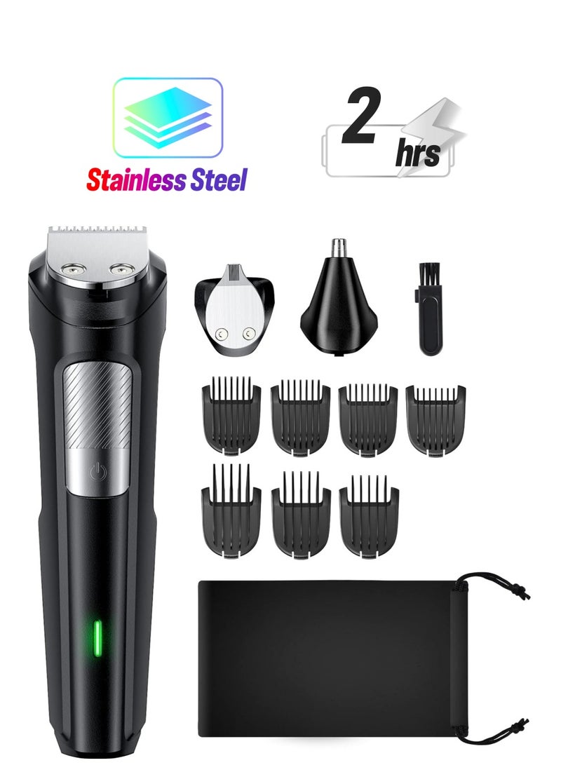 SOLARAE Beard Trimmer Hair Clipper for Men Men's Grooming Kit with Cordless Rechargeable Hair Nose Trimmer Electric Shaver Stainless Steel Blades for Painless Facial Body Hair Removal - Image 1