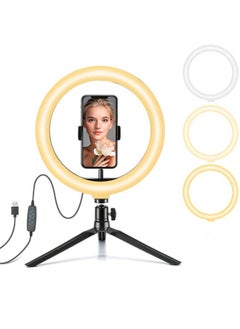 General 10 Inch 12 Inch Three Color Fill Light 26cm Desktop Tripod Mobile Phone Live Ring Light Selfie Beauty Photography Light-Color:10-inch Fill Light 【standard】 + + Bluetooth Remote Control +190cm Anti-f  - Image 3