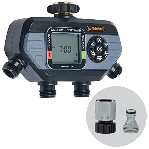Melnor 65141AMZ 4 Zone Digital Water Timer, Grey, Black - Image 1