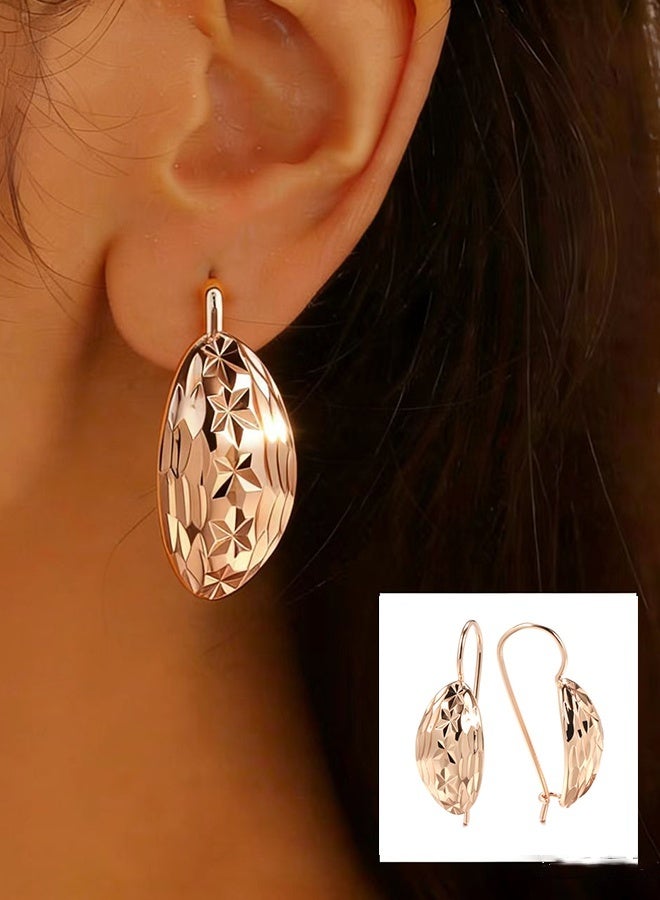 JCB CHIC 1pair Hollow Flower   Long Drop Earrings for Women Rose Gold Color Fashion Minimalist Geometric Earrings for Everyday Jewelry Gifts - Image 1