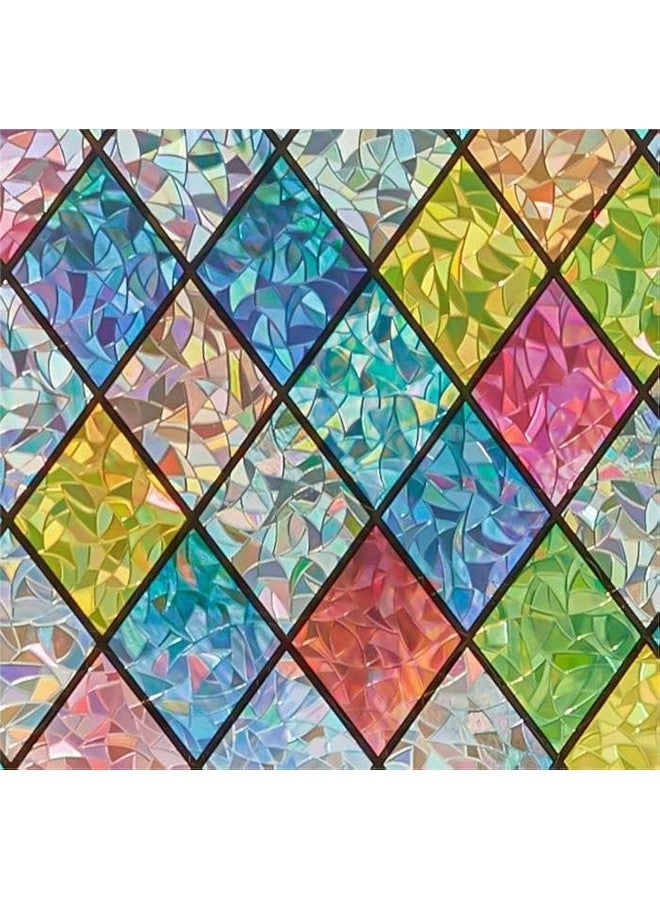 SunBaby Sunbaby Rainbow Window Privacy Film - 3D Static Cling Stained Glass Window Film for Home Decoration, UV Blocking & Heat Control Non-Adhesive (17.5"x78.7")  - Image 1