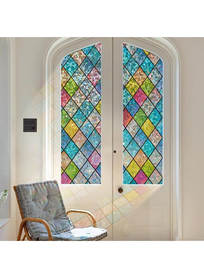 SunBaby Sunbaby Rainbow Window Privacy Film - 3D Static Cling Stained Glass Window Film for Home Decoration, UV Blocking & Heat Control Non-Adhesive (17.5"x78.7")  - Image 4
