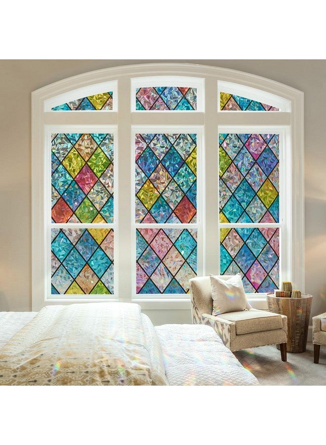SunBaby Sunbaby Rainbow Window Privacy Film - 3D Static Cling Stained Glass Window Film for Home Decoration, UV Blocking & Heat Control Non-Adhesive (17.5"x78.7")  - Image 3