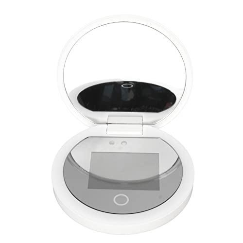 Zyyini Mirror, 3.5 Inch Travel Compact Mirror with Camera for Sunscreen Test, 2X Magnification Portable Lighted Mirror for Handbag, Gifts for Mom Girlfrined - Image 1