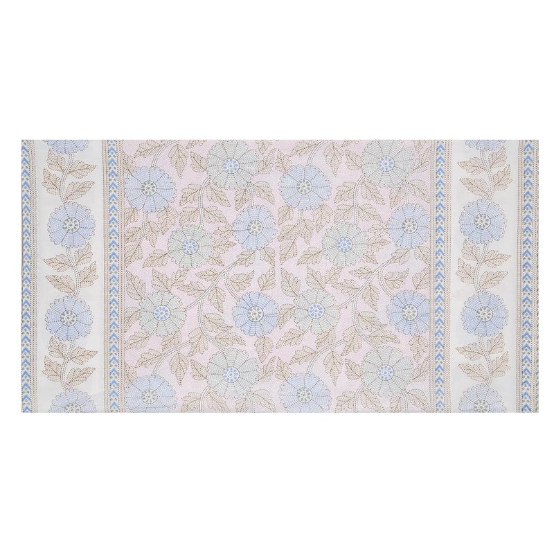 INDHOME LIFE INDHOME LIFE 200 TC Cotton Printed Floral Pattern Blue Diwan Set - Image 4
