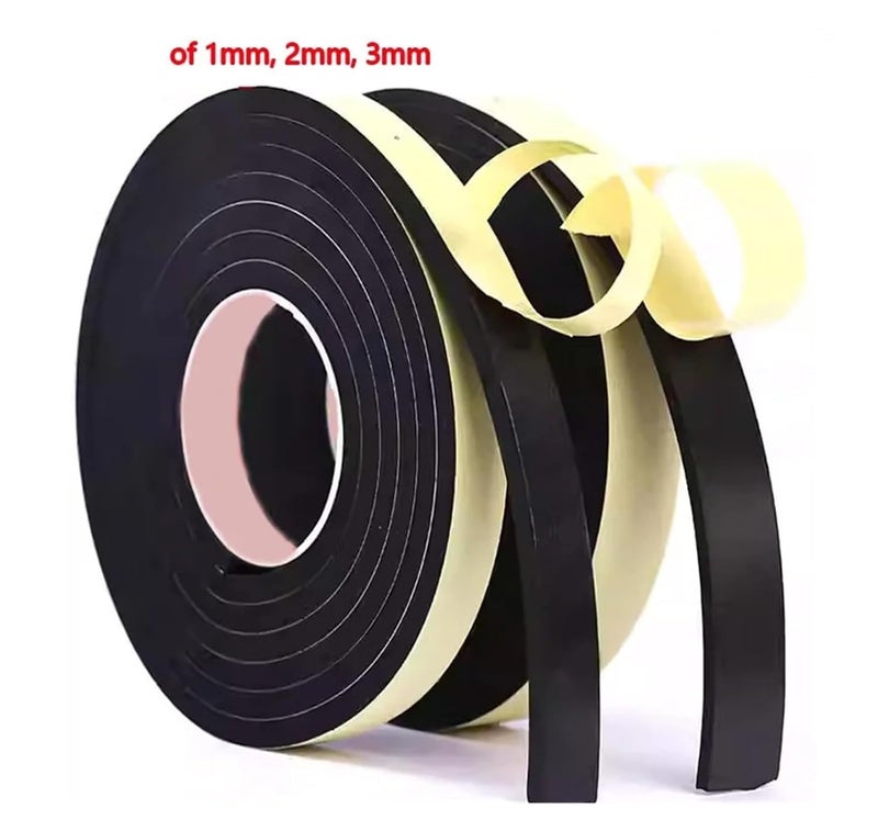 Foam Sponge Strip with Single-Sided Adhesive, Strong Sealing for Door and Window Gaps, Windproof Tape(5rolls,5M_2MM_40MM) - Image 2