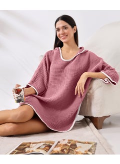 Destiny Hometex 4 Layer Muslin Hooded Adult Women's Poncho  - Image 3