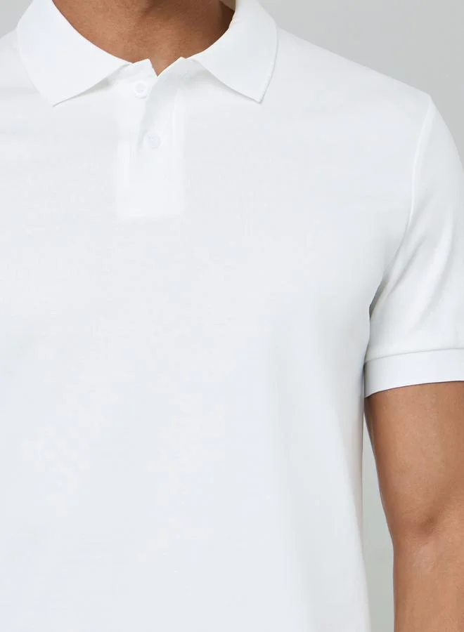 Styli White Men Cotton Stretch Regular Fit Polo for Men | Best Price UAE