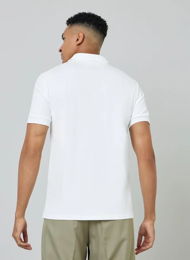Styli White Men Cotton Stretch Regular Fit Polo for Men | Best Price UAE
