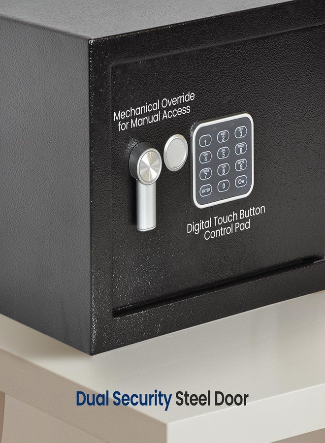 سيرين لايف خزنة إلكترونية من سيرين لايف | صندوق أمان متين بقفل ١٢.٢ بوصة × ٧.٨ بوصة | لوحة مفاتيح رقمية ومفتاحان للدخول | خزنة صغيرة للأموال للمنزل والمكتب | لحفظ النقود والمجوهرات والأشياء الثمينة | قابلة للتركيب على الحائط أو الأرض - Image 4