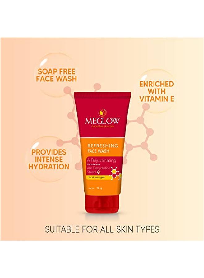MEGLOW Skincare Combo Pack of 3 Refreshing Facewash(70g) || Apricot Scrub(70g) With l Apricot Extracts || Aloevera gel(125g) Enriched with Aloevera and Cucumber || For Smooth and Nourished Skin - Image 3